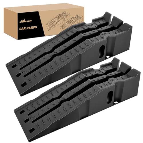 Nilight Car Ramps, Portable 6.7" Car Lift Ramp Heavy Duty Vehicle Service Ramp for Home Garage Maintenance, 13,000lb. GVW Capacity Per Pair - size: Car Ramp