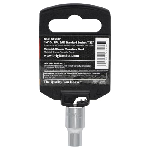 S15009 1/4" Drive SAE Socket, 9/32" Standard 6 Point - size: 9/32 INCH, style: STANDARD