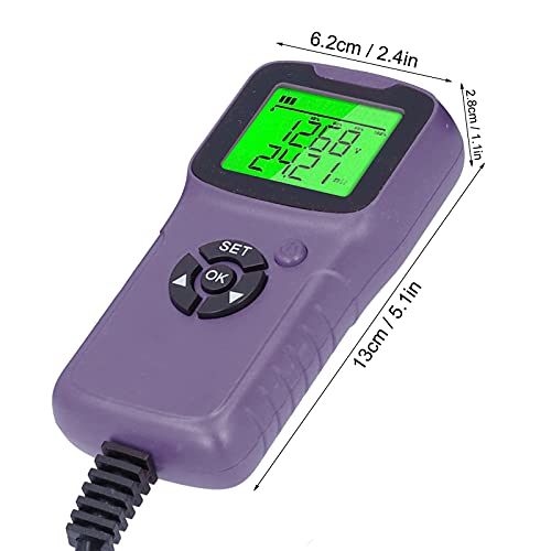 A300 Digital Car Battery Tester, Automotive Battery Analyzer, LCD Display with Load Test System for 12V Batteries, Includes Heavy Duty Clamps and Beep Remind Function (Purple) - color: Purple