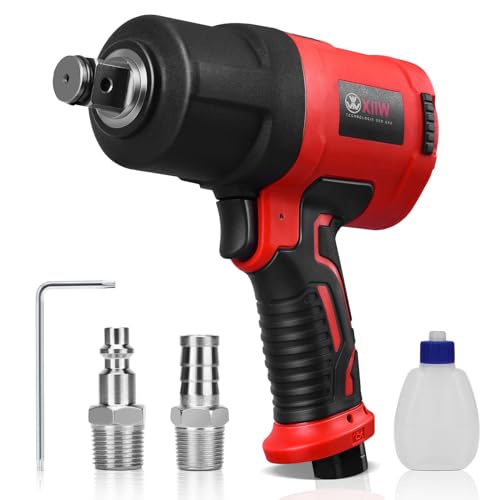 XIIW 3/4 Inch Air Impact Gun, Max Nut-busting Torque 1950 ft-lbs | Heavy Duty 7000RPM 3/4 Air Impact Wrench, Twin Hammer Pneumatic Impact Wrench for Automobile Repair - size: 3/4 inch | 1950 ft-lbs
