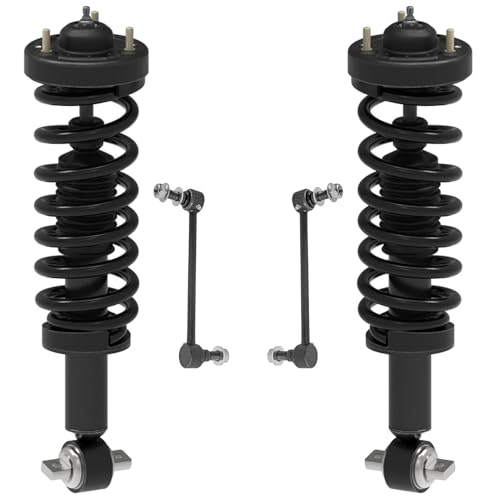 Detroit Axle - 4pc Front Struts Sway Bars Kit for 2021 2022 2023 2024 | Ford F-150, 2 Struts with Coil Spring 2 Sway Bar End Links Replacement Suspension Kit - size: 4QS45021/ sway kit