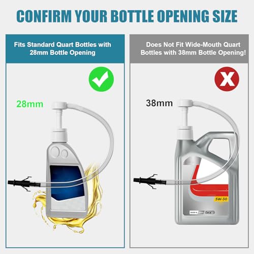 Fluid Pump for Standard Quart Bottles - 8cc Per Pump Stroke,transmission fluid pump ,Transmission Fluid Pump with 3rd Hand Adapter,Transfer Gear Oil,Differential & Transmission Fluid (1Pack-28mm) (1) - color: fluid pump 1Pack