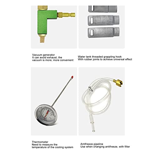 Coolant System Vacuum Refill Kit, Radiator Pressure Leak Tester Antifreeze Filler with Universal Fitting, Lightweight Portable Toolbox for Most Vehicles