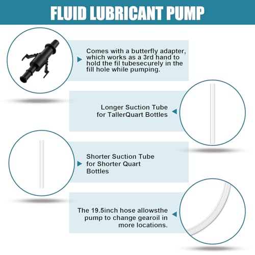 Fluid Pump for Standard Quart Bottles - 8cc Per Pump Stroke,transmission fluid pump ,Transmission Fluid Pump with 3rd Hand Adapter,Transfer Gear Oil,Differential & Transmission Fluid (1Pack-28mm) (1) - color: fluid pump 1Pack