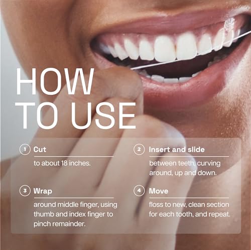 REACH Waxed Dental Floss, Unflavored, Plaque Remover for Teeth, Shred Resistant, Floss Slides Smoothly, Easy to Use, Waxed, Deep Cleaning Teeth, Oral Care, PFAS Free, for Adults & Kids, 6 Pack, 55 yd