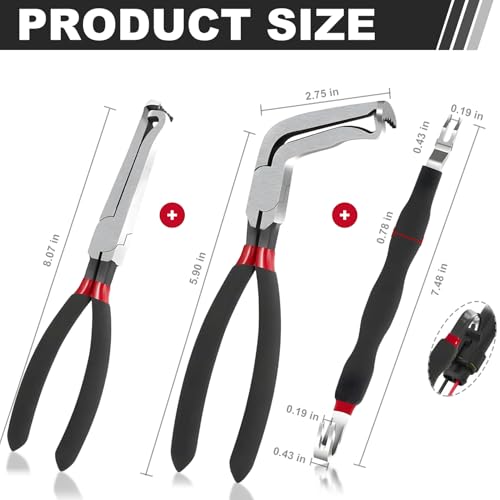 Electrical Disconnect Pliers 37980, Electrical Connector Separator 13120, 8in Automotive Tools Electrical Connector Pliers, Automotive Tools for Push Tab Style Plugs (2-Piece Set) - style: streat