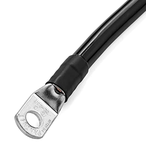 Spartan Power Black 5 Foot, Battery Cable, Negative Only 3/8" M10 Made in USA - color: 1/0 AWG-BLACK-3/8", size: 5-FT