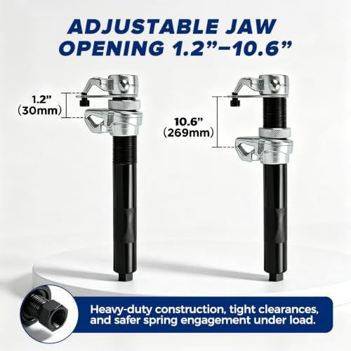 2-Jaw Coil Spring Compressor 4-Rod Strut Tool for BMW Audi Porsche LR | 4-rod 45 steel with arc support arm,fits 90-180mm diameter and 220-380mm height,forged jaws, hard case,for European cars.