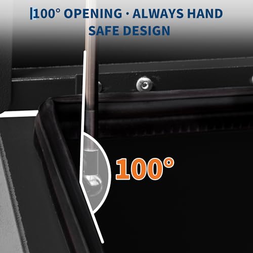 Industrial Steel Truck Tool Box w/Gas-Shock Lid, Pry-Resistant Security & Weatherproofing Toolbox Organizer Chest Fits Pickup, Truck Bed, RV, Trailer - color: Black, size: 15X15X36 inch