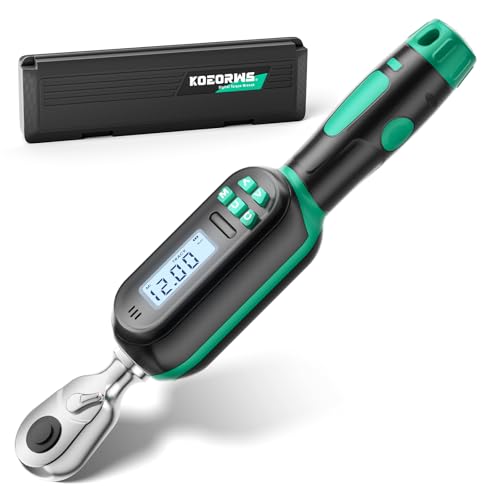 1/4 Inch Drive Digital TorqueWrench, 5.31-106.2 In.lb/0.6-12 N.m, Small Electronic Torque Wrench with Preset Value, Buzzer & LED Indicator, ±2% Accuracy Torque Wrench for Bike, Bicycle - size: 5.3-106.2 In-lb/0.6-12 Nm, style: 1/4-Inch