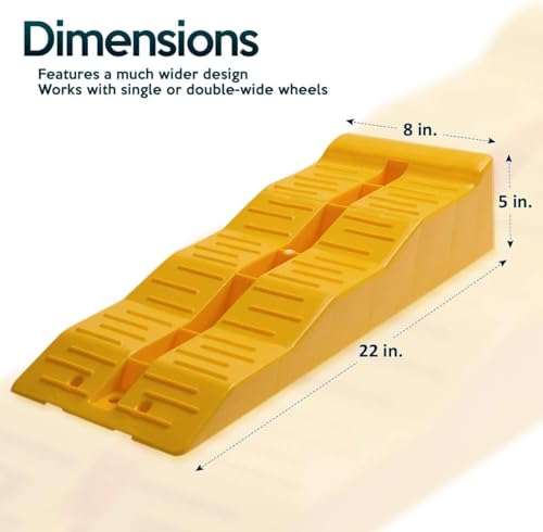 ZONETECH Automotive Leveling Ramps - 12 Packs Premium Quality Camper Trailer SUV Car Wheel Chocks, Leveler, Stabilizer on Uneven Ground- Great for Leveling and Raising Auto - color: Yellow 12