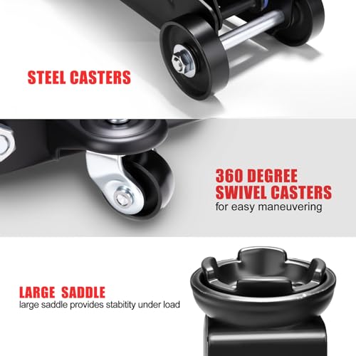 Low Profile Floor Jack 1.5 Ton (3000 lbs), Heavy Duty Hydraulic Car Jack with Storage Case, Single Piston Quick Lift Pump, 135-305mm (5.3"-12") Lifting Range(1.5T with case) - color: 1.5T