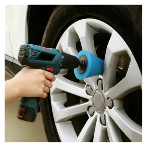 Wheel Used for Electric Drill Burnishing Ball Polishing Cone Set Car Hub Buffing Sponge Kit - color: Yellow 1pc
