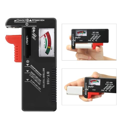 2Pcs Battery Tester for AA AAA C D 9V 1.5V Household Batteries | Universal Battery Tester Checker For Button Cell Model BT-168 Requires No Battery for Operating - color: 2Pcs