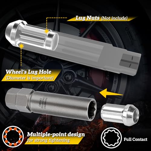 10 Spline Lug Nut Socket for Ta20 19/21 10 Spline Lug Nut Key | Dual Drive 10 Point Wheel Lock Key, Compatible with Bimecc 10 Point Socket - color: Ta20-19/21