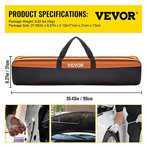 VEVOR Rods Dent Removal Kit, 13 Pcs Paintless Dent Repair Rods, Stainless Steel Dent Rods, Whale Tail Dent Repair Tools, Professional Hail Dent Removal Tool For Minor Dents, Door Dings And Hail Damage - style: 13 Pcs with 5 Rods
