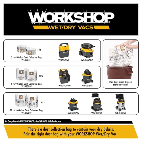 WORKSHOP Wet/Dry Vacs WS17801A 1-7/8-in. Dusting Brush Vacuum Attachment | Bristles Dust the Area as it Cleans, For WORKSHOP Shop Vacuum Cleaners, Fits 1-7/8-inch Extension Wands and Hoses - size: 1-7/8"