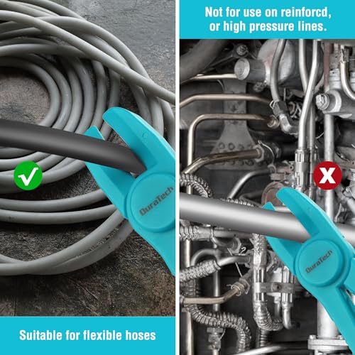 DURATECH 6-Piece Hose Clamp Pliers Set, Pinch Clamp Pliers, Blue | Ideal for Flexible Hoses, Fuel, Gas, Brake & Radiator Lines - size: 6-Piece, style: Straight(Blue)