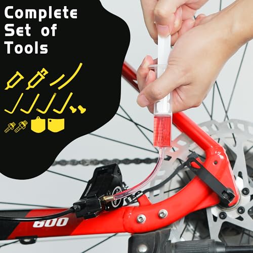 DYISALND Brake Bleed Kit for All Hydraulic Disc Brake Series Products,Including Mineral Brake Fluid and Installation Tools.