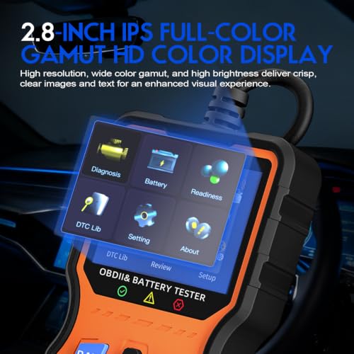 RDOVBIM OBD2 Car Diagnostic Tool for Hyundai Tucson Check Engine Fault Code Reader Bluetooth 5.1 Scanner, Full System ABS SRS TPMS Detector, Works with iOS & Android Devices