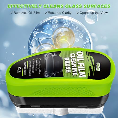 Yicengy Automotive Oil Film Cleaning Brush, 2026 New Car Windshield Oil Film Remover for Car Windows Includes 1 Refill Bottle, Glass Coating Cleaner Board, Anti-Rain Fog, Improves Clarity (2pcs) - color: 2pcs