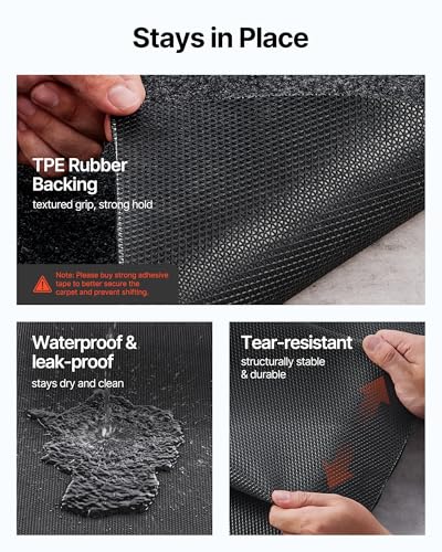 VEVOR Garage Floor Mat, 36 x 60 Inch Oil Spill Mat Garage Floor Mat for Under Car, Waterproof Backing Absorbent Pad for Garages Greenhouses Entrance, Durable & Reusable - size: 3' x 5'