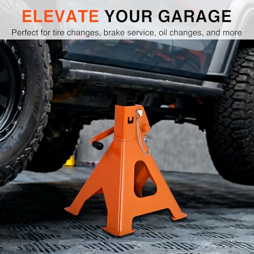 Nilight 2 Ton Jack Stands, Double Locking Heavy Duty Steel 4,400 lbs Capacity, Adjustable 10.6"-16.2" Height for SUV Sedan Pickup Light Truck, 2 Pack - size: 2T