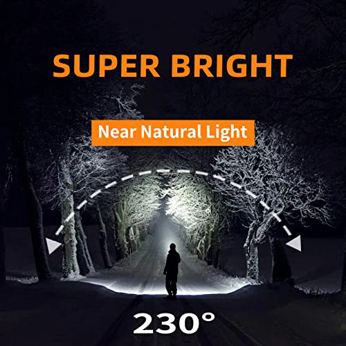 svsviio Rechargeable Headlamp PRO,5000mAh 1500 Lumen Super Bright 230°Beam LED Head Lamp,Headlights for Forehead,3 Modes,IPX6 Headlamps for Adults Camping/Hiking/Hard Hat/Mechanic - size: 5000mAh