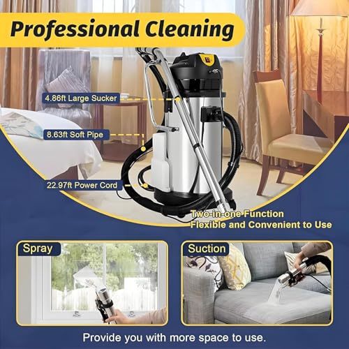 Extractor Vacuum Washing Machine,Portable Extractor for Car Detailing,Commercial Carpet Cleaner Machine, 1034w - Ultimate Cleaning Power 30L/7.93gal (20L) - size: 20L