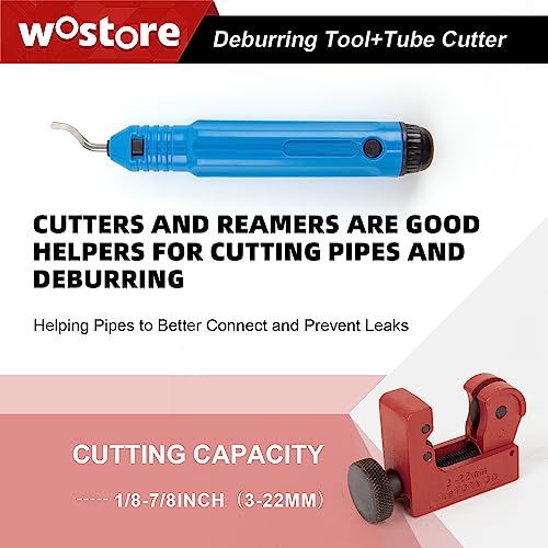 Wostore 25FT Brake Line Kit & Flaring Tool, 24 Brass Fittings, 3/16-5/8" | Double & Single & Bubble flares flaring tool. 25FT 3/16" copper line. Cutter and reamer included. 7 sizes up to 5/8" - size: Flaring tool with 3/16" brake line