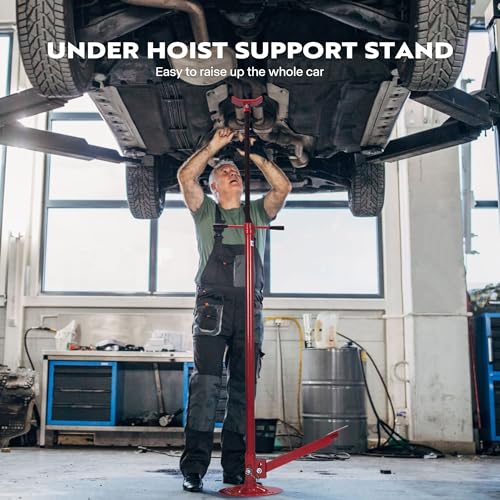SPECSTAR Under Hoist Support Stand with Foot Pedal 3/4 Ton | 1650 Lbs Capacity Jack Stand Lifting from 52 to 76 Inch with 12 Inch Diameter Steel Base - style: With Foot Pedal