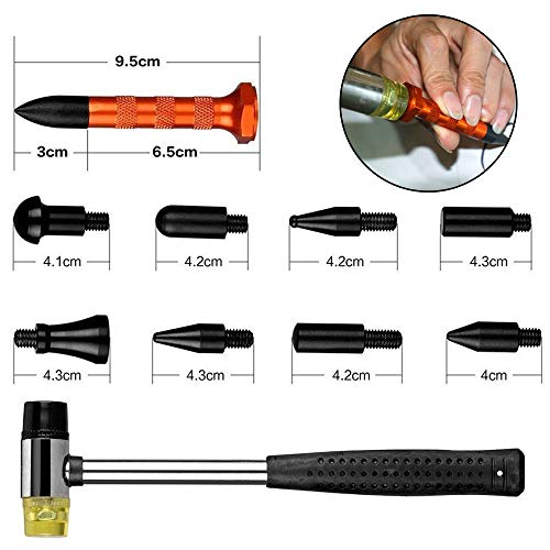 GLISTON Car Paintless Dent Repair Tool, Dent Removal kit for Automobile Body/Motorcycle Body/Refrigerator Body/Truck Body/Washing Machine Body Dent Remove - size: L