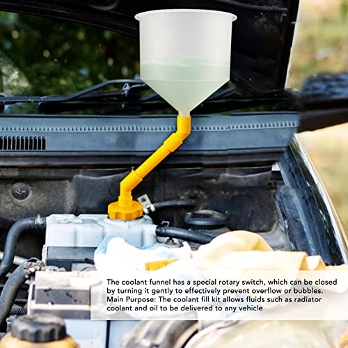 15Pcs Radiator Coolant Filling Funnel Kit, Spill Proof Reinforced Design Cooling System Fill Kit, Automotive Antize Bleeder for Most Vehicles