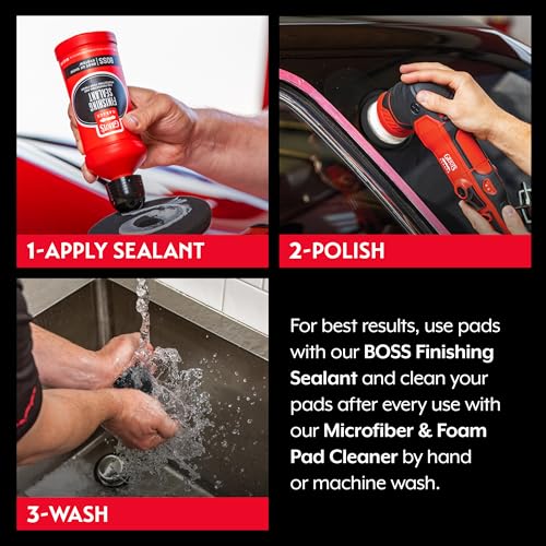 Griot's Garage BOSS 3” Finishing Foam Pads for Car Polishing and Detailing, Buffing Pads for Light Scratch Removal, Auto Wax, and Sealant Application, Set of 3 - size: 3 Inch Pads (Set of 3)