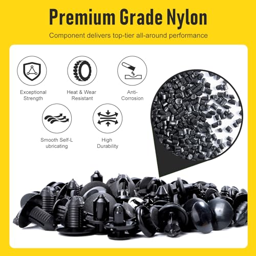 240PCS Car Bumper Retainer Clips Kit - Auto Plastic Rivets & Push Fasteners Set, Most Popular Sizes for Door Trim, Panel, Fender - Compatible with GM, Ford, Toyota, Honda, Chrysler - size: 240pcs+5tool