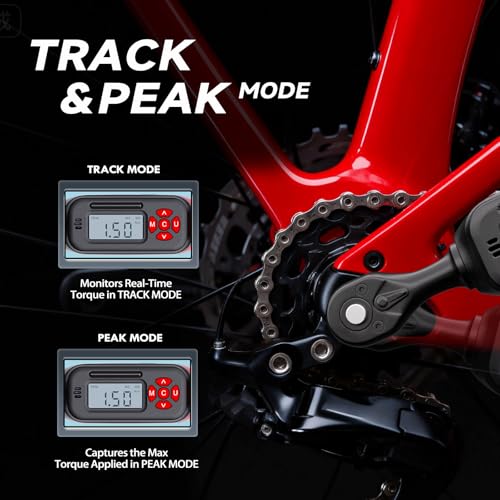 15-Piece Bike Digital Torque Wrench Kit, 1/4" Drive, 1-22 Ft.lb | Electronic Torque Wrench with Hex & Torx Bits, Bike Card Tool, LED & Buzzer Alerts for MTB, Road Bike & Bicycle Maintenance - size: 1/4" 15pcs-Bike 1.5-30N.m/1-22Ft.lb