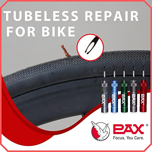 PAX 12 Pcs Tubeless Bike Tire Repair Kit, Includes Storage Canister, Plugger Tool, 10 Pcs Tire Plug Strips, Fast Flat Puncture Fix for MTB, Gravel and Road Bicycle Tires - Sky Blue - color: Sky Blue