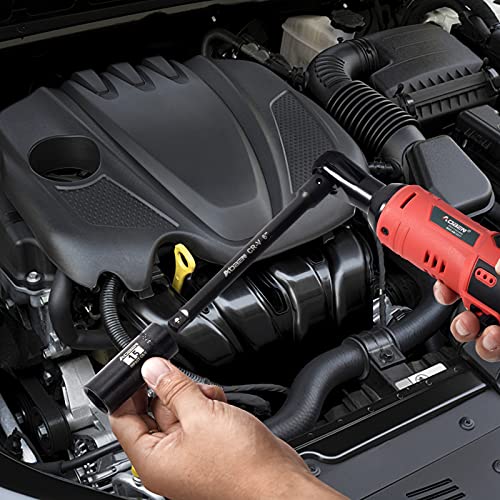 AOBEN 1/4-Inch Drive Impact Socket Set, 54 Pieces, 6 Point, SAE/Metric, (5/32" - 9/16" ,4mm -15mm),Deep/Shallow, Cr-V Steel, Includes Extension bars and Socket Adapter - size: 1/4-Inch 54PCS