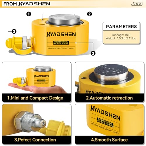 50Ton Hydraulic Cylinder Jack,Low Profile Hydraulic Ram Jack,Hydraulic Porta Power Ram Lifting Jack,Industrial Mini Hydraulic Cylinder - size: 50T