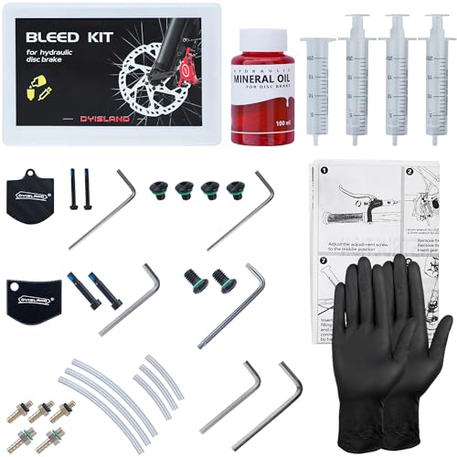 DYISALND Brake Bleed Kit for All Hydraulic Disc Brake Series Products,Including Mineral Brake Fluid and Installation Tools.