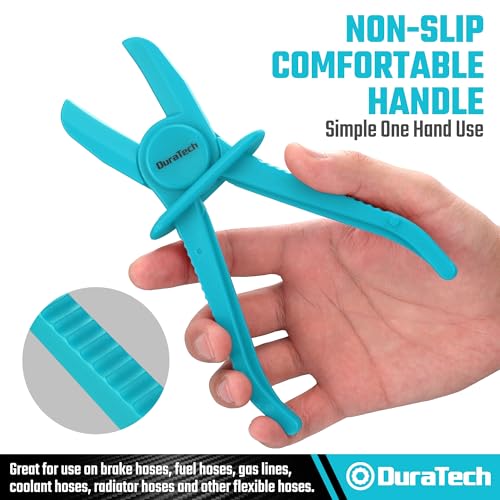 DURATECH 6-Piece Hose Clamp Pliers Set, Pinch Clamp Pliers, Blue | Ideal for Flexible Hoses, Fuel, Gas, Brake & Radiator Lines - size: 6-Piece, style: Straight(Blue)