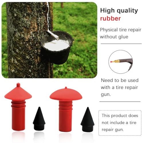 Bittwee Mushroom Shaped Car Tire Repair Insert Plugs, 90PCS Rubber Vehicle Wheel Sockets Tool with 90PCS Pins, Practical Automotive Replacement Parts, Universal for SUV RV Truck (Large) - size: Large