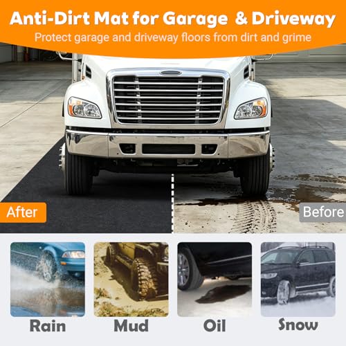Oil Spill Mat for Driveway Garage, 72x60 Oil Drip Rubber Mat Under Car | Heavy Duty, Absorbent, Waterproof, Leak Resistant, Protect Garage Floor, for Auto Tractor Mower Repairs Oil Change, Black - size: 72" x 60"-Nonslip Black