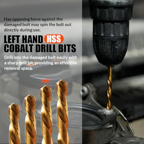 Damaged Screw Extractor Set 55 Pcs,Left Handed Drill Bit Screw Extractor | High-Hardness,Wear Resistance,Easy Out Screw,Stocking Stuffers for Men,with Portable Case,Gifts for Adults Him,Home DIY - size: 55PCS