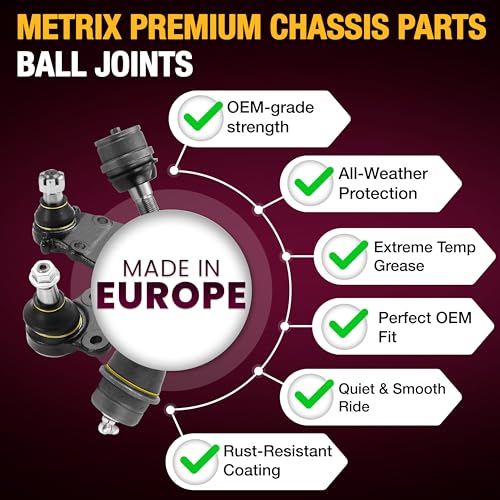 Metrix Premium Chassis Parts Ball Joint Kit Fits Ford Mustang 2011-2014 | Ford Mustang 2010, Front Lower, 2 PC, Replacement K500313, Made in Europe