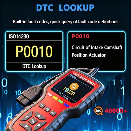 OBD2 Scanner and Battery Tester 2-in-1,Read and Clear Error Codes | Live Data, Freeze Frame,Car Code Reader and Engine Fault Diagnostic Tool for 1996+ OBDII Protocol Cars,red