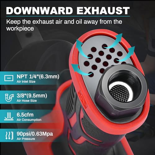 XIIW 3/4 Inch Air Impact Gun, Max Nut-busting Torque 1950 ft-lbs | Heavy Duty 7000RPM 3/4 Air Impact Wrench, Twin Hammer Pneumatic Impact Wrench for Automobile Repair - size: 3/4 inch | 1950 ft-lbs