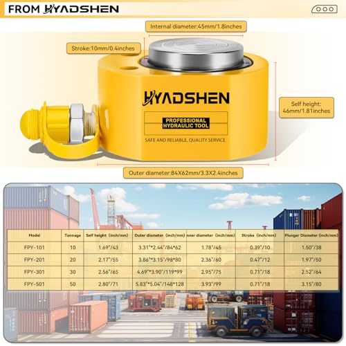 50Ton Hydraulic Cylinder Jack,Low Profile Hydraulic Ram Jack,Hydraulic Porta Power Ram Lifting Jack,Industrial Mini Hydraulic Cylinder - size: 50T