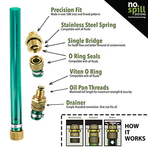 NO-Spill Oil Drain KIT | Kit Contains: Dust Cap, Oil Plug, & 10" Hose | Compatible with Various Models, Makes, and Manufactures | Select Your Application - size: 19Detroit Diesel DD13, DD15, DD16