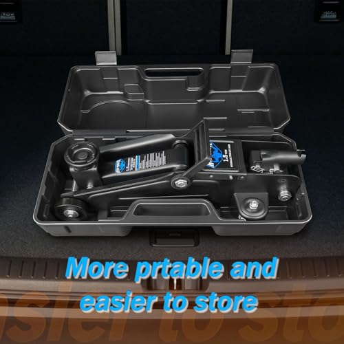 Low Profile Floor Jack 1.5 Ton (3000 lbs), Heavy Duty Hydraulic Car Jack with Storage Case, Single Piston Quick Lift Pump, 135-305mm (5.3"-12") Lifting Range(1.5T with case) - color: 1.5T